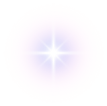 Shining blue star on a transparent background